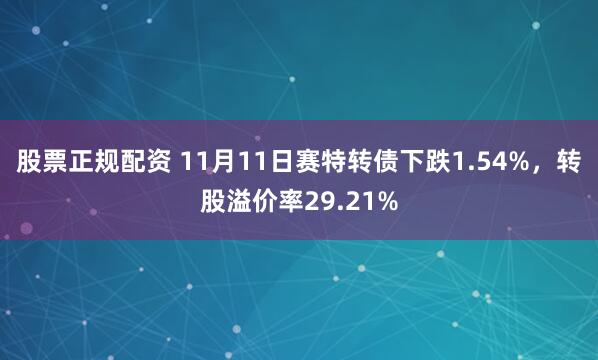 股票正规配资 11月11日赛特转债下跌1.54%，转股溢价率29.21%